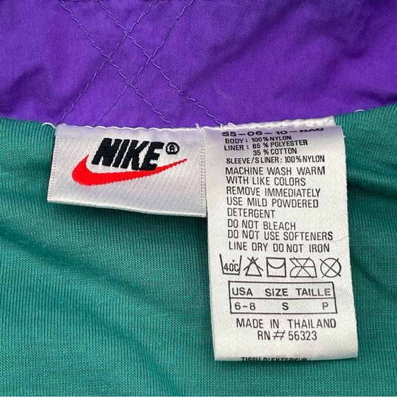 Vintage Nike Jacket Women’s Sz Small Teal Purple Windbreaker Full Zip Retro 90s - Picture 10 of 14
